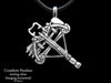 Crossbow Pendant Necklace Sterling Silver
