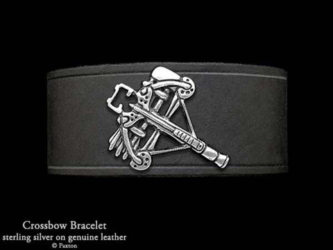 Daryl Dixon Crossbow on Leather Bracelet