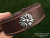 Daisy Flower Bracelet Sterling Silver on Genuine Leather
