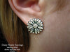 Daisy Flower Earrings post back sterling silver