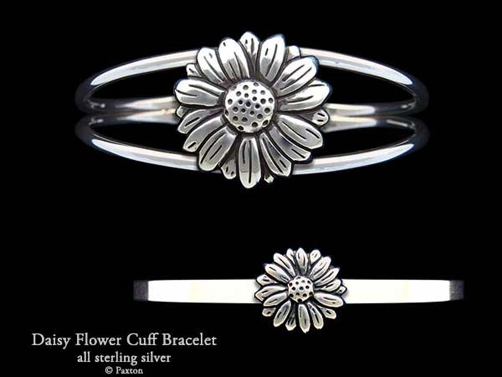 Daisy Flowers Cuff Bracelet