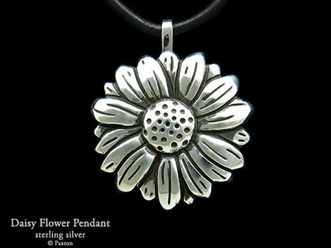 Daisy Flower Pendant Necklace sterling silver