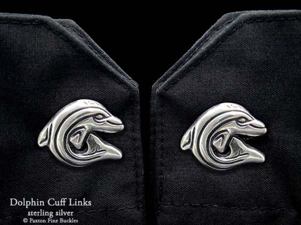 Dolphin Cuff Links sterling silver