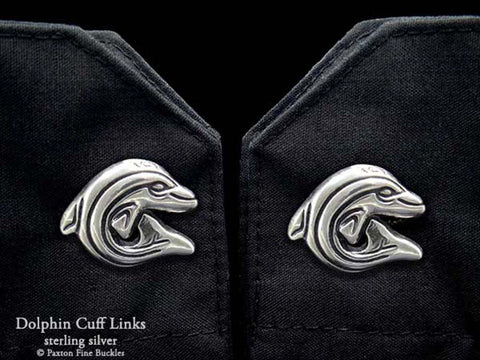 Dolphin Cuff Links sterling silver