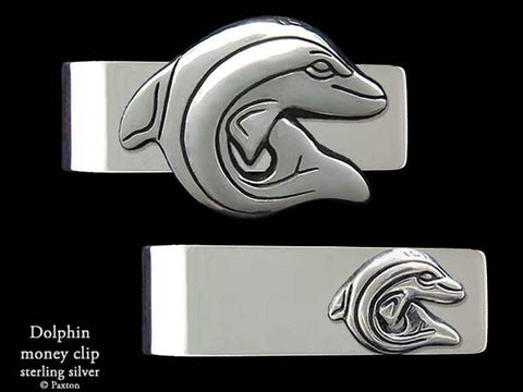 Dolphin Money Clip Sterling Silver Money Clip (Large Carving)