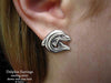 Dolphin Earrings post back sterling silver