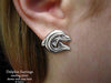 Dolphin Earrings post back sterling silver