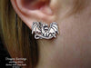 Dragon Earrings post back sterling silver