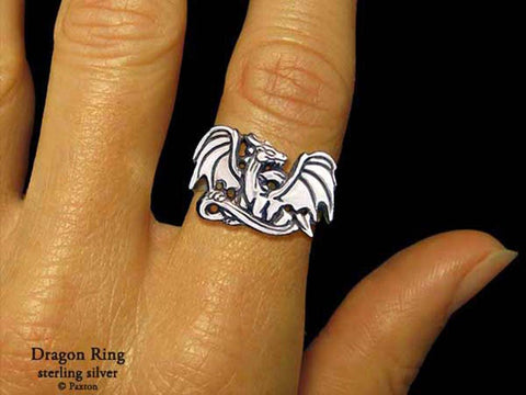Dragon ring sterling silver