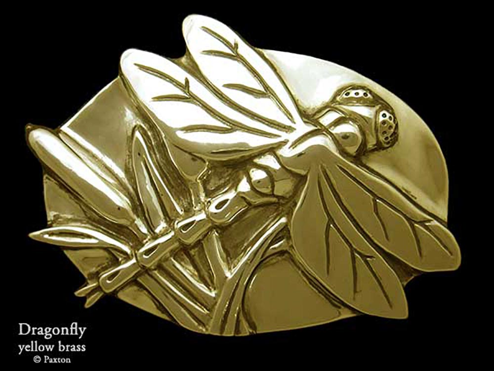Dragonfly Belt Buckle yellow brass
