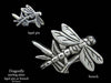 Dragonfly Lapel Pin Brooch sterling silver
