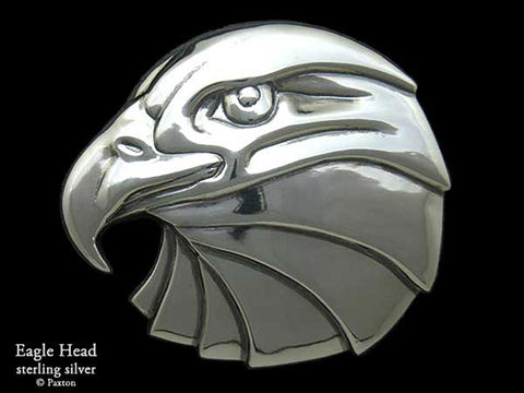 Eagle Head Belt Buckle Sterling Silver or Yellow Brass Paxton Jewelry
