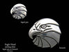 Eagle Head Lapel Pin Brooch sterling silver