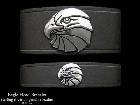 Eagle head on Leather Bracelet