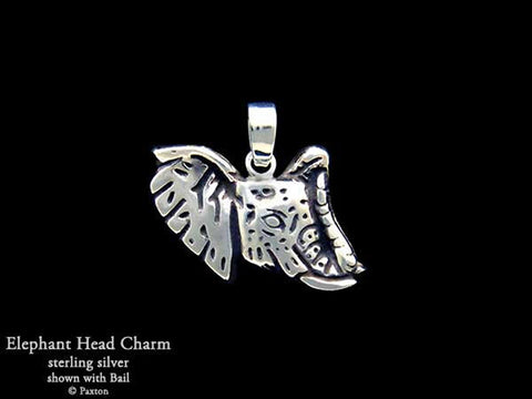 Elephant Head charm necklace sterling silver