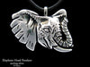 Elephant Head Pendant Necklace sterling silver