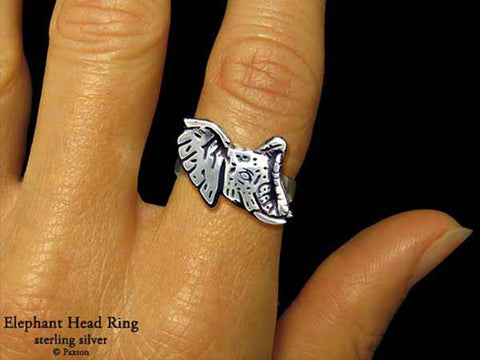 Elephant Head ring sterling silver