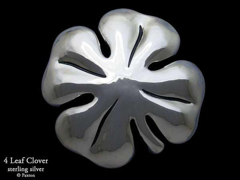 4 Leaf Clover Belt Buckle sterling silver