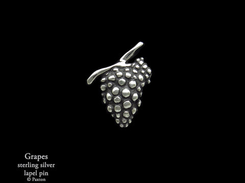 Wine Grape Lapel Pin Sterling Silver