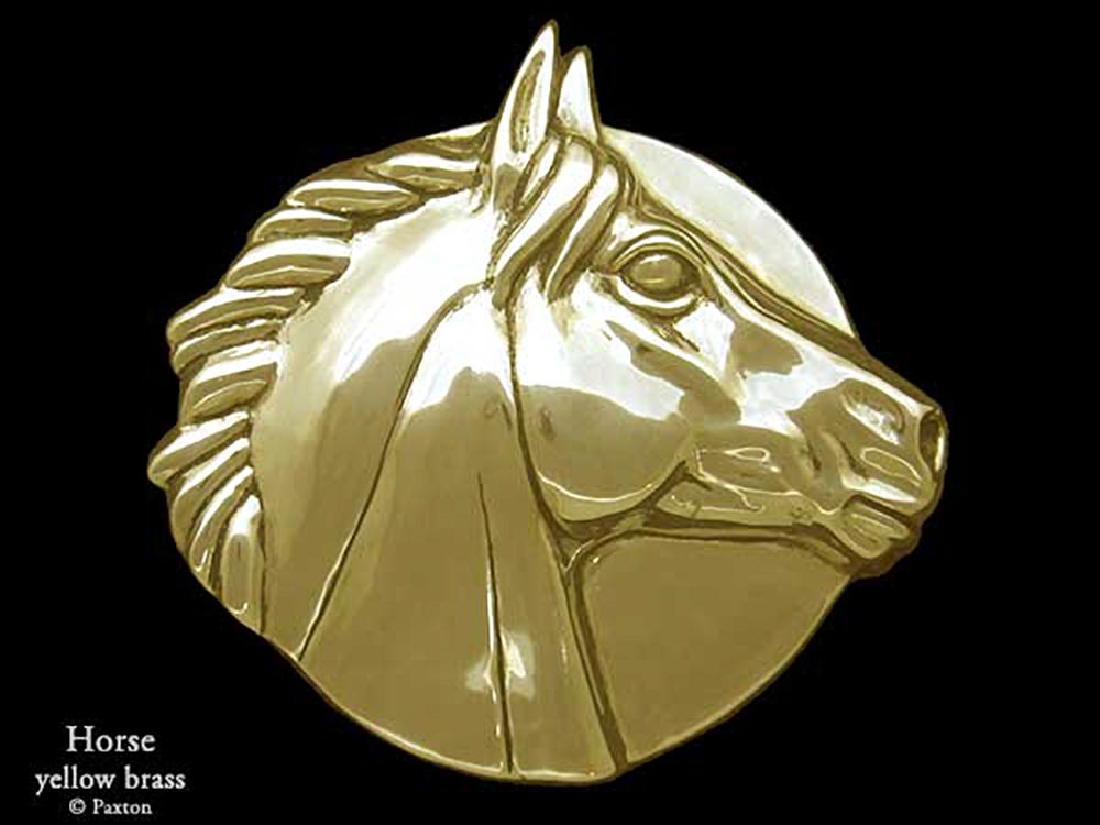 Horse Head Belt Buckle yellow brass