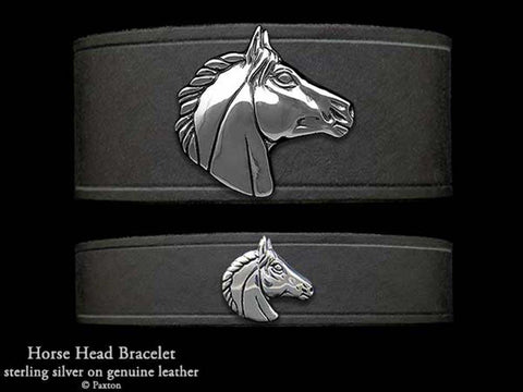 Horse Head on Leather Bracelet