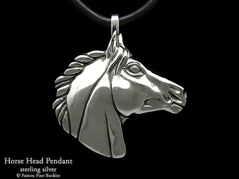 Horse Head Pendant Necklace sterling silver