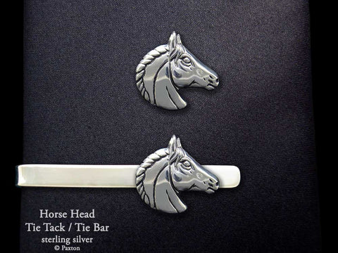 Horse Head Tie Tack Tie Bar sterling silver