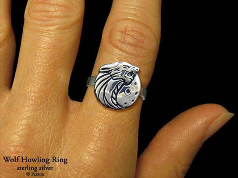 Wolf Head ring sterling silver