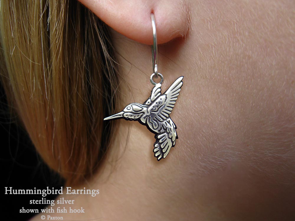 Orecchini Hummingbird Southwestern in argento sterling con filo Orecchini Hummingbird Southwestern in argento sterling con filo