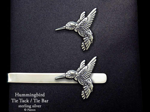 Hummingbird Tie tack Hummingbird Tie Bar sterling silver
