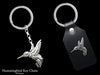 Hummingbird Key Chain / Key Ring Sterling Silver