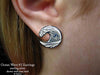Ocean Wave Earrings post back sterling silver