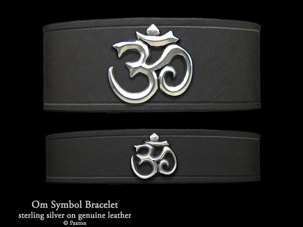 Om Symbol on Leather Bracelet