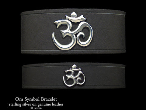 Om Symbol on Leather Bracelet