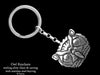 Owl Head Key Chain Sterling Silver