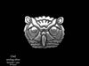 Owl Brooch Pin sterling silver