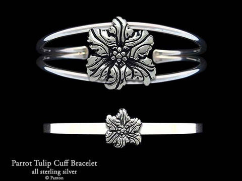 Parrot Tulip Flower Cuff Bracelet