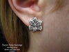 Parrot Tulip Flower Earrings post back sterling silver