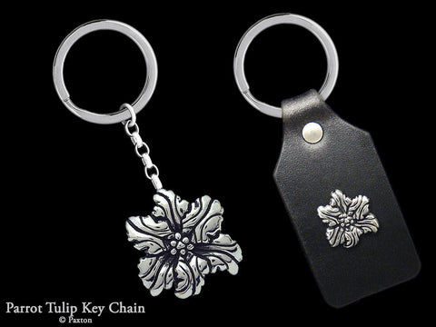 Parrot Tulip Key Chain Sterling Silver
