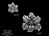 Parrot Tulip Flower Brooch pin sterling silver