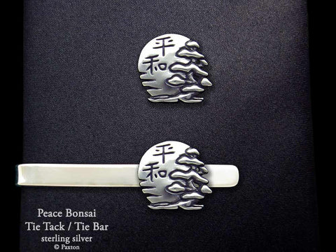 Peace Bonsai Tie tack Tie bar sterling silver