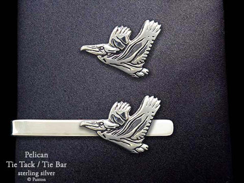 Pelican Tie Tack Tie Bar sterling silver