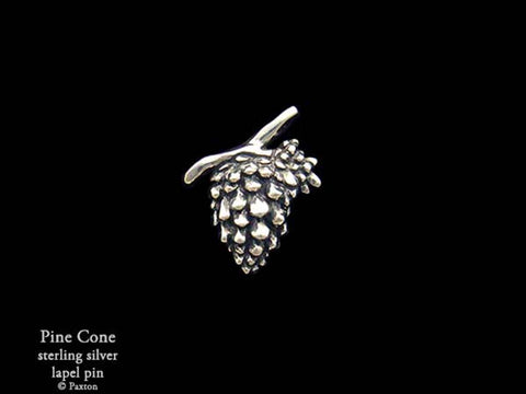 Pine Cone lapel Pin sterling silver