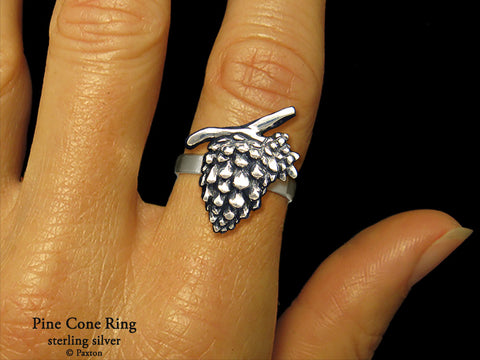 Pine Cone ring sterling silver