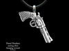 Pistol Revolver Pendant Necklace sterling silver