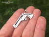Revolver Pistol Pendant Necklace Sterling Silver