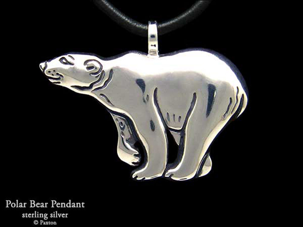 Polar Bear Pendant Necklace sterling silver