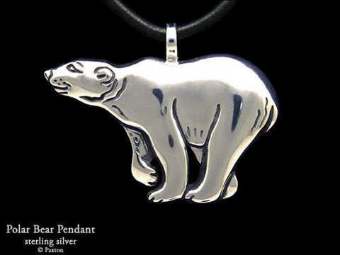 Polar Bear Pendant Necklace sterling silver