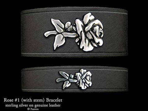 Rose #1 on Leather Bracelet