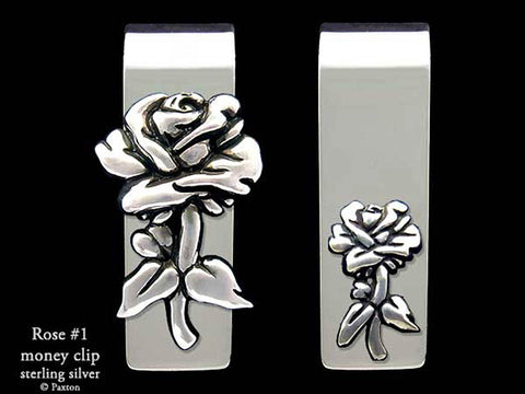 Rose #1 with stem Money Clip